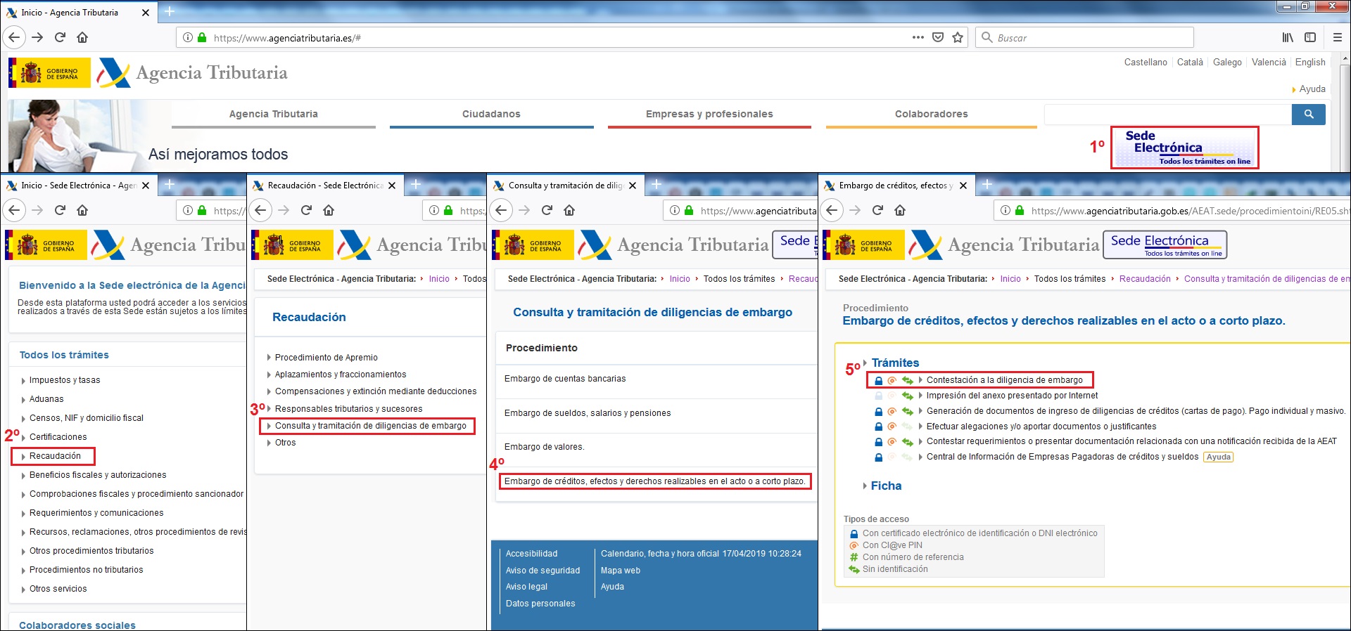 Contestar a la diligencia de embargo